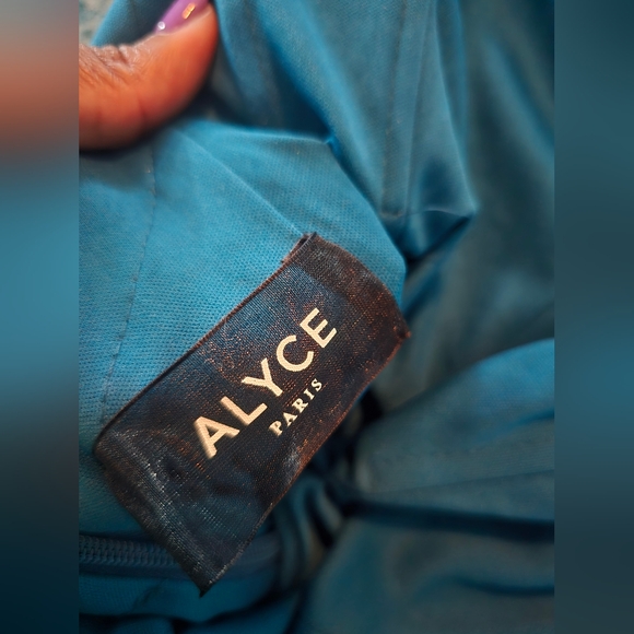 Alyce Paris turquoise sequined sparkling Special Occasion mini dress in size 00 - Picture 4 of 8